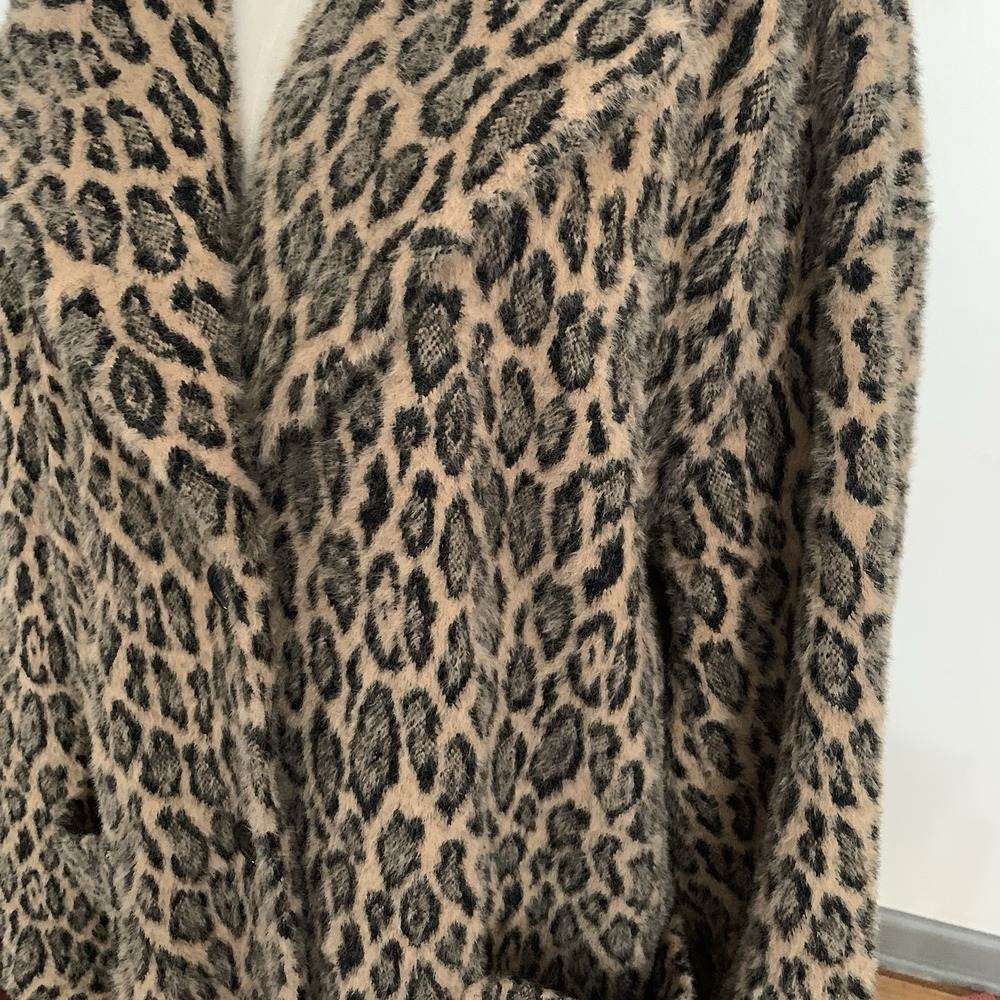 AVEC LES FILLES Leopard Coat Jacket Shacket 2x - Picture 2 of 9